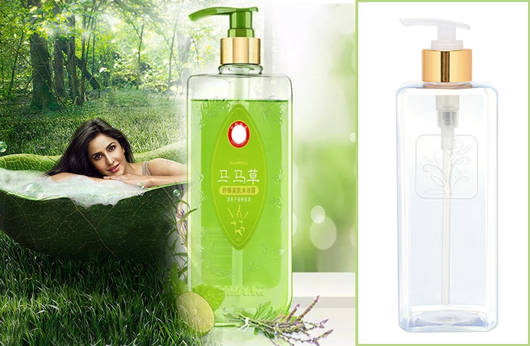 2020 new arrivals square clear 500ml PET plastic cosmetic shower gel body wash bottle with lotion pump.jpg