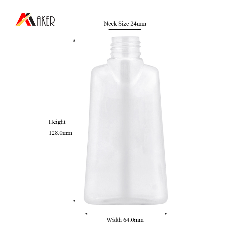 Empty PET plastic bottle for mouthwash packaging with screw cap