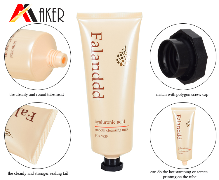 2019 latest empty 100ml round cosmetic LDPE plastic cream soft tube packaging with screw cap.jpg