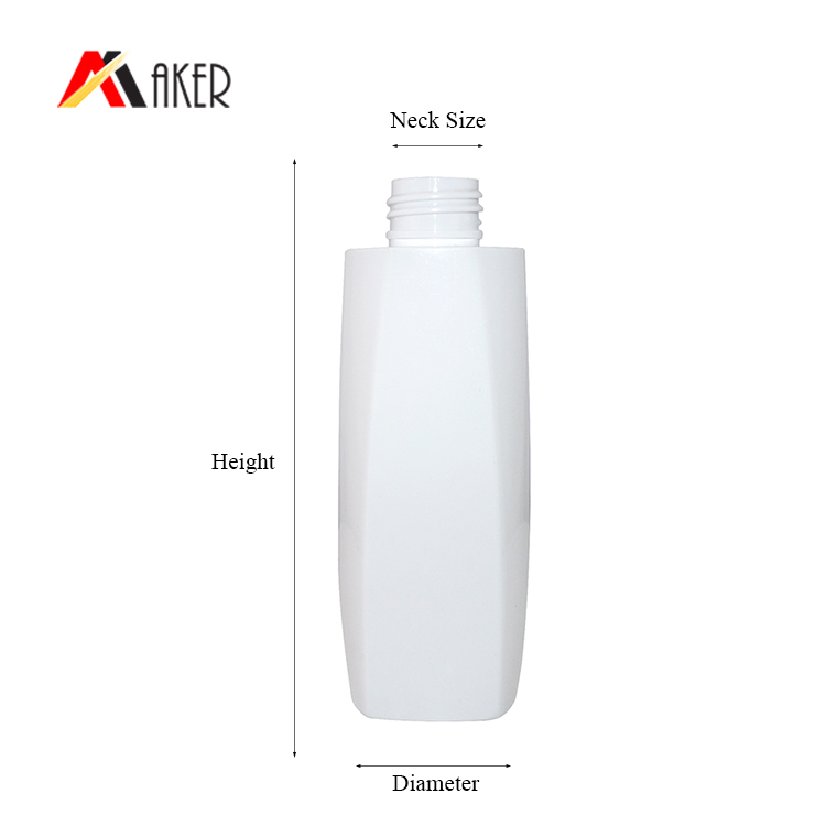 Empty 150ml white square PET cosmetic plastic bottle with gold sprayer