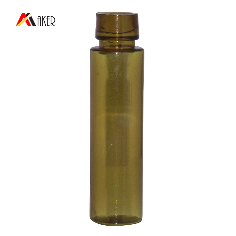 Empety10ml PETG amber snap plastic cosmetic serum bottle with rubber seal