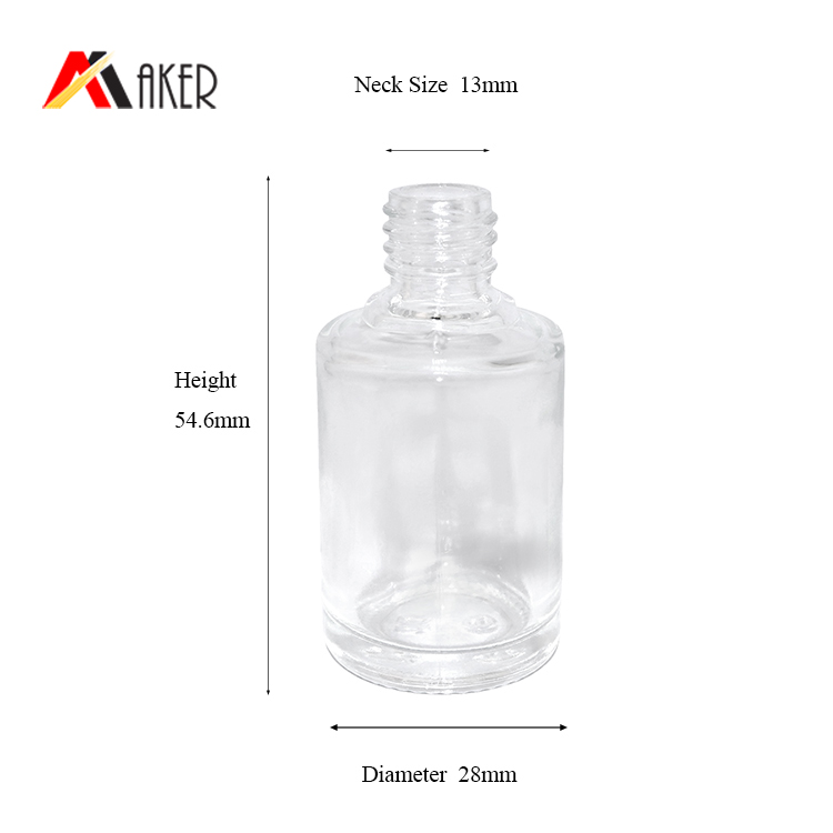 wholesale makeup 15ml cosmetic glass nail polish bottle with brush