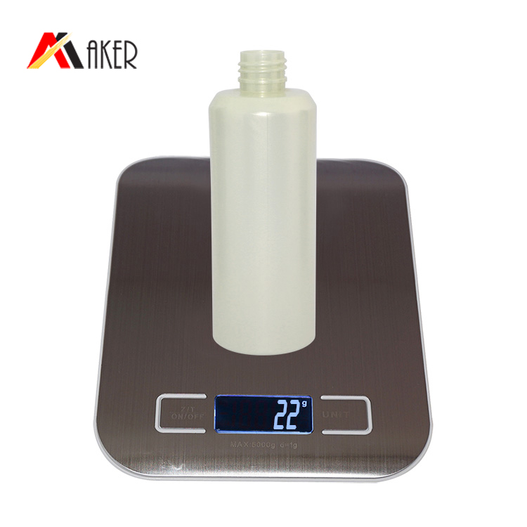 250ml empty pearlescent effect plastic cosmetic lotion bottle with black screw cap