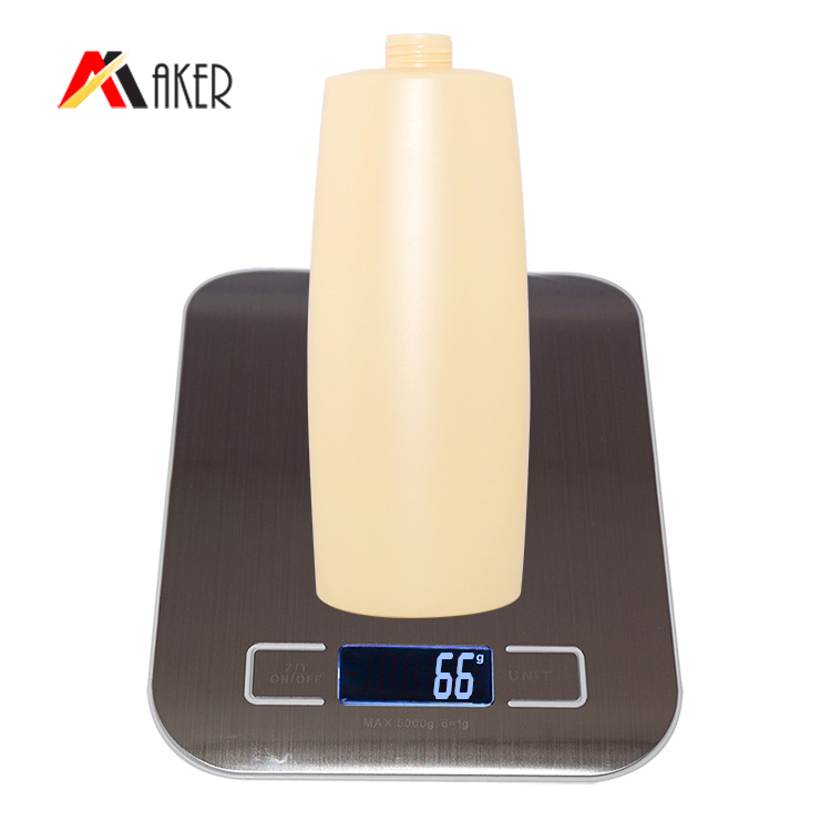1L yellow PE plastic cosmetic empty shampoo bottle with lotion pump for wholesale.jpg