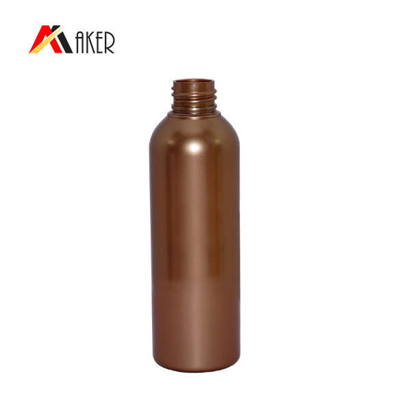 200ml metal brown color empty round plastic PET lotion bottles