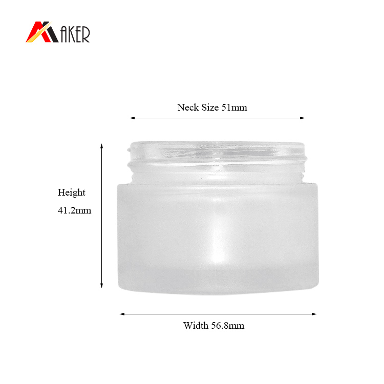 Luxury 50ml round frosted glass cream jar with aluminum lid.jpg