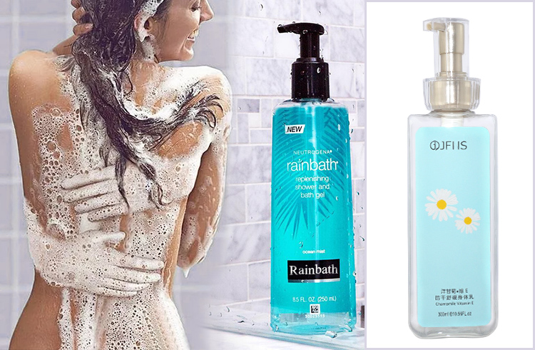 Supplier wholesale square empty 300ml PET plastic cosmetic shower gel lotion pump bottle.jpg