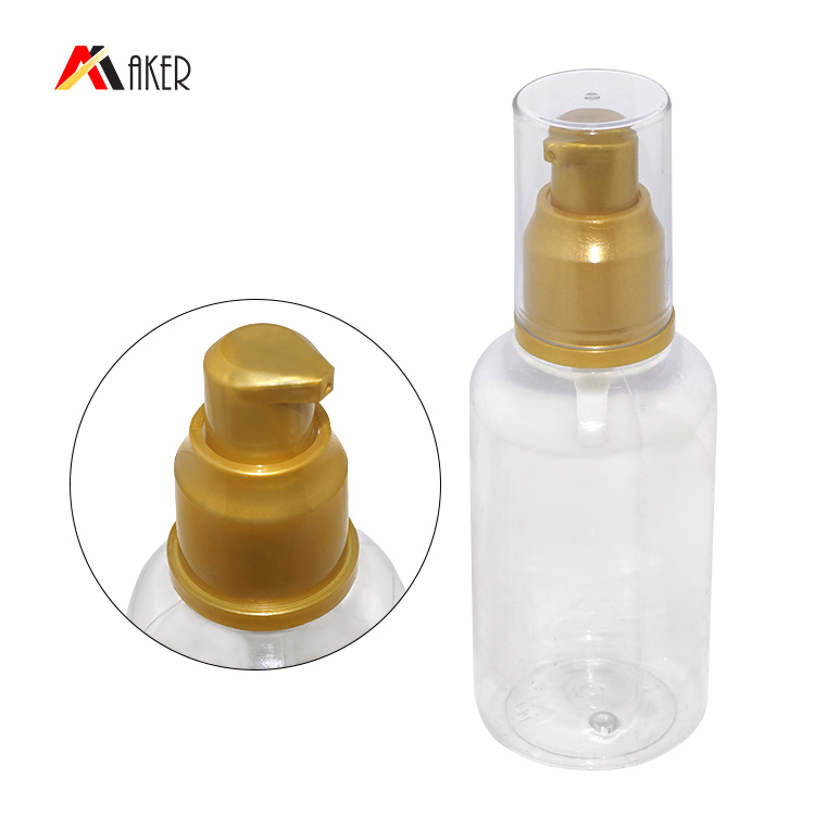 Factory price gold plastic 20/410 lotion cream pump dispenser with transparent cover.jpg