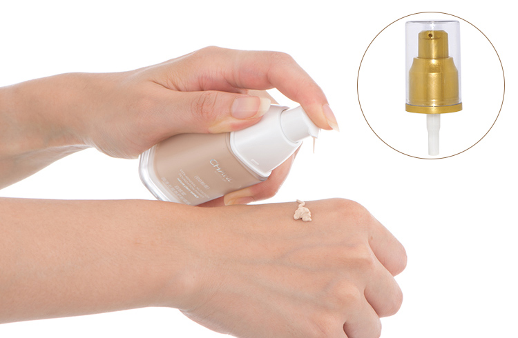 Factory price gold plastic 20/410 lotion cream pump dispenser with transparent cover.jpg