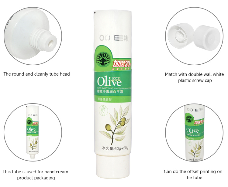 Wholesale round 100ml plastic white cosmetic hand cream laminate packaging tube with double wall screw cap.jpg