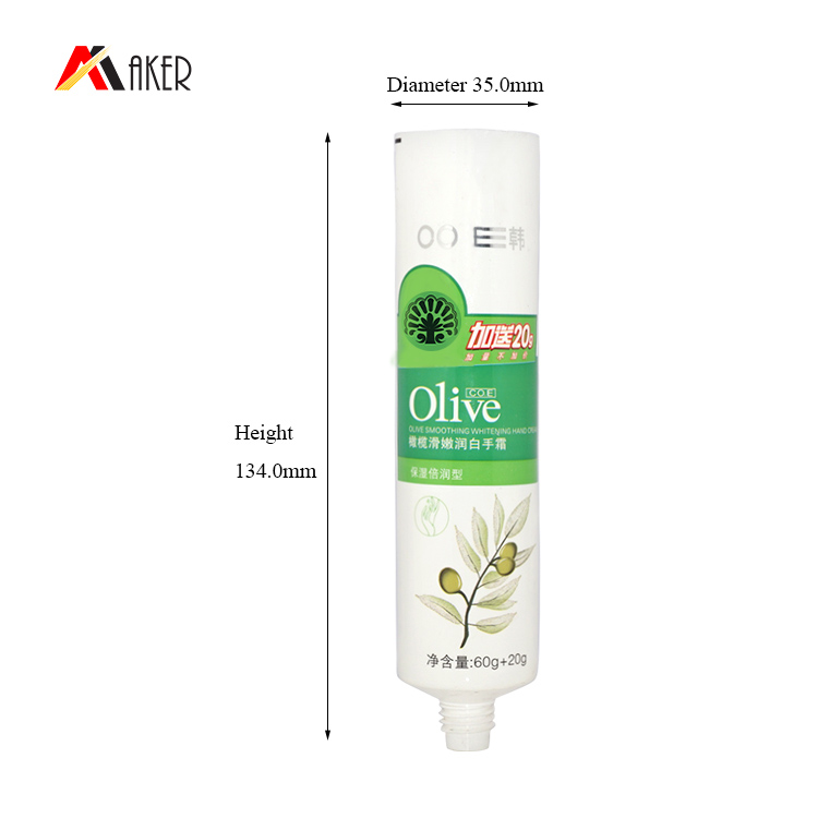 Wholesale round 100ml plastic white cosmetic hand cream laminate packaging tube with double wall screw cap.jpg