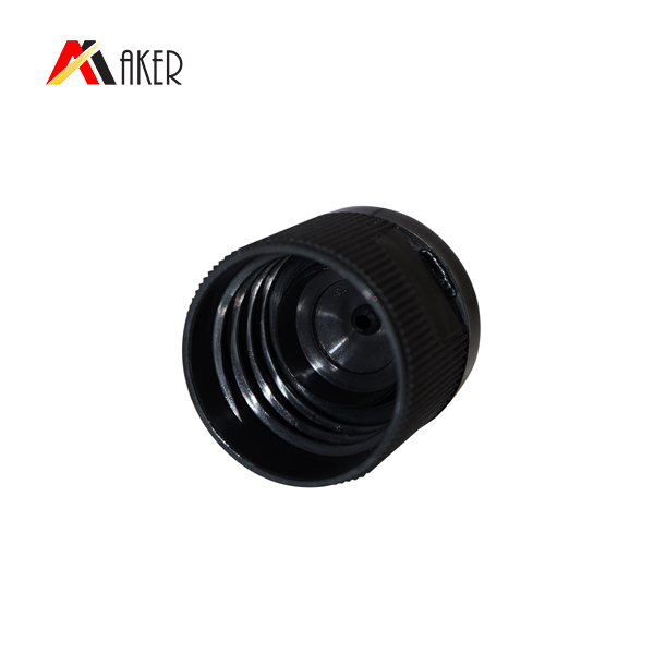 China wholesale 20/410 black plastic flip top cap with ribbed