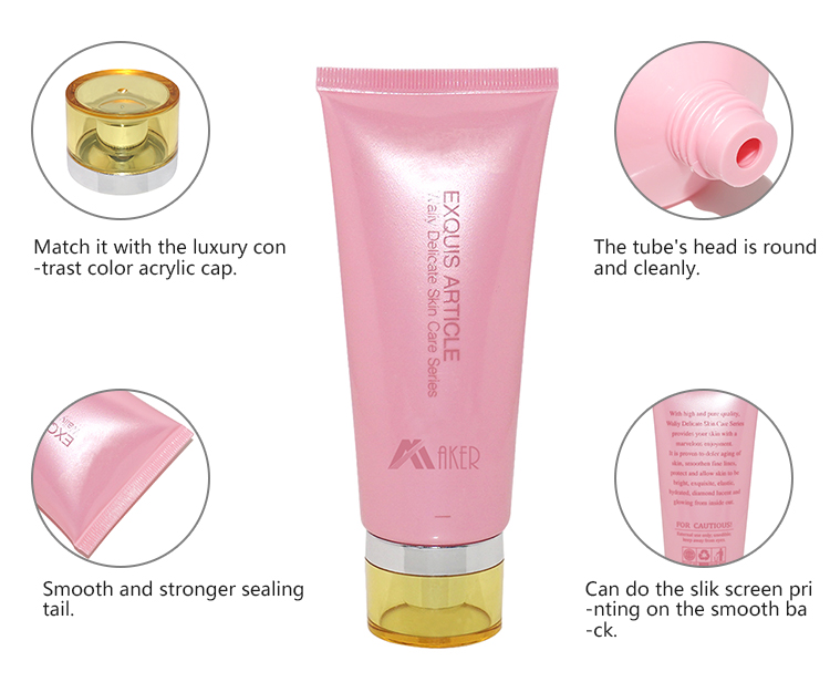 Best luxury 90ml LDPE facial cleanser cosmetic plastic tube packaging.jpg
