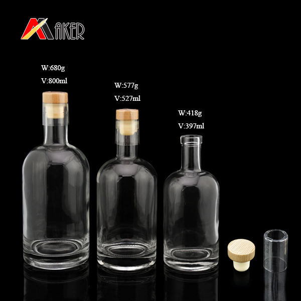 800ml big capacity glass wine bottle with flip cap for plum wine