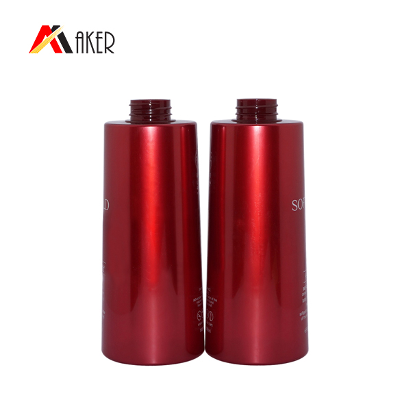 High quality 650ml red cylinder plastic PET bottle body lotion bottle