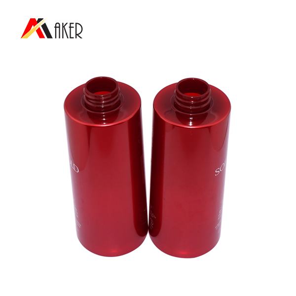 High quality 650ml red cylinder plastic PET bottle body lotion bottle