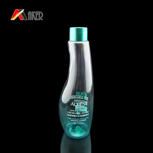 Unique design empty 150ml transparent PET plastic cosmetic toner lotion bottle with screw cap.jpg