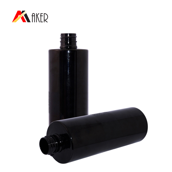 Customized 500ml white black cylinder empty plastic PET lotion bottle with flip top cap