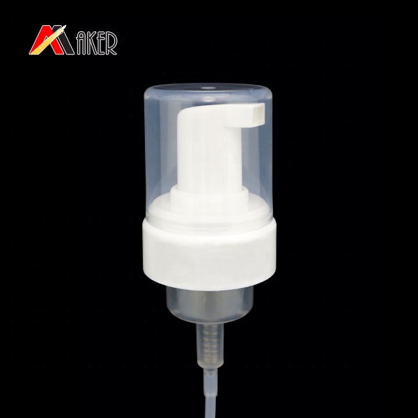 Hot sale white 42/410 cosmetic PP plastic foam pump soap dispenser for face wash.jpg