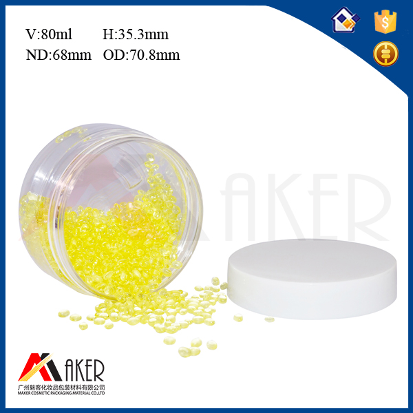 High Quality transparent 80ml cosmetic plastic jar packaging with screw cap