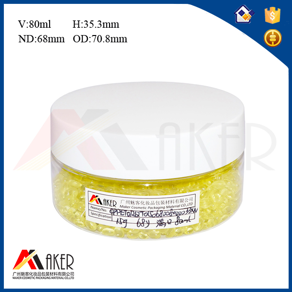 High Quality transparent 80ml cosmetic plastic jar packaging with screw cap
