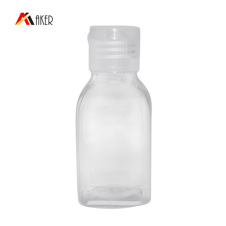 China Factory 50ml Clear Unique PET Cosmetic Plastic Bottles With Flip Top Cap.jpg
