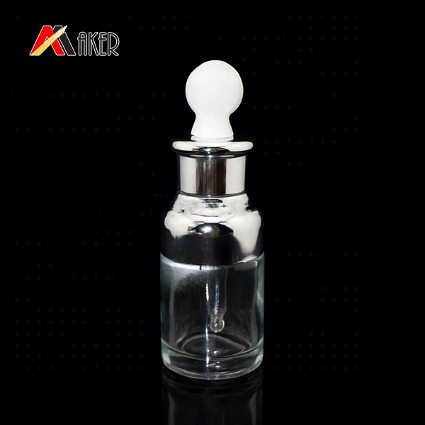 Empty clear round 30 ml glass essential oil dropper lotion bottle with dropper for sale.jpg
