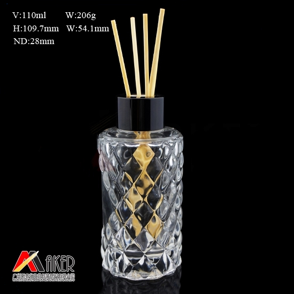 Wholesale empty 100ml square clear aroma reed diffuser glass bottle.jpg