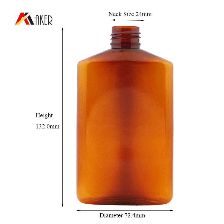 Hot sale 200ml empty amber color PET hair plastic shampoo bottle with disc cap