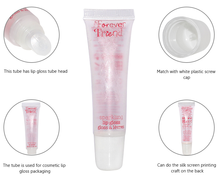 Manufacturing 15ml empty cosmetic containers pink liquid lip balm packaging tube