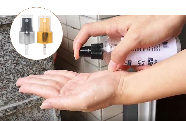 Suppliers Aluminum Fine Mist Sprayer 20/410 Gold White Pump For Plastic Bottle