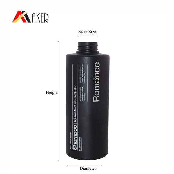 500 ml plastic lotion bottle Black PET Straight Round Empty Plastic Shampoo Bottle