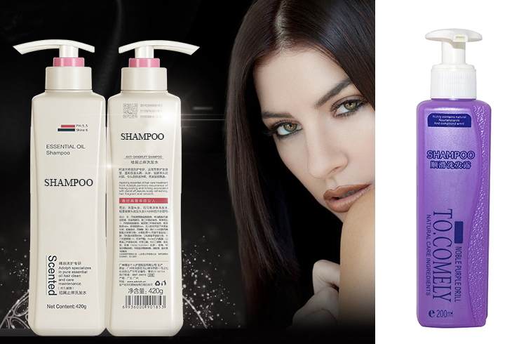 Nice design 200ml purple PE plastic shampoo bottle supplier