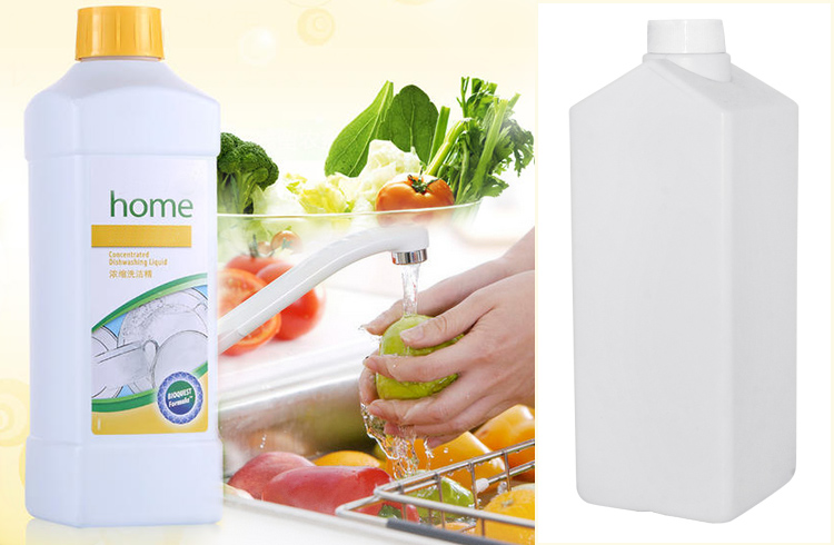 New design HDPE 1L empty dishwashing plastic liquid detergent bottle packaging