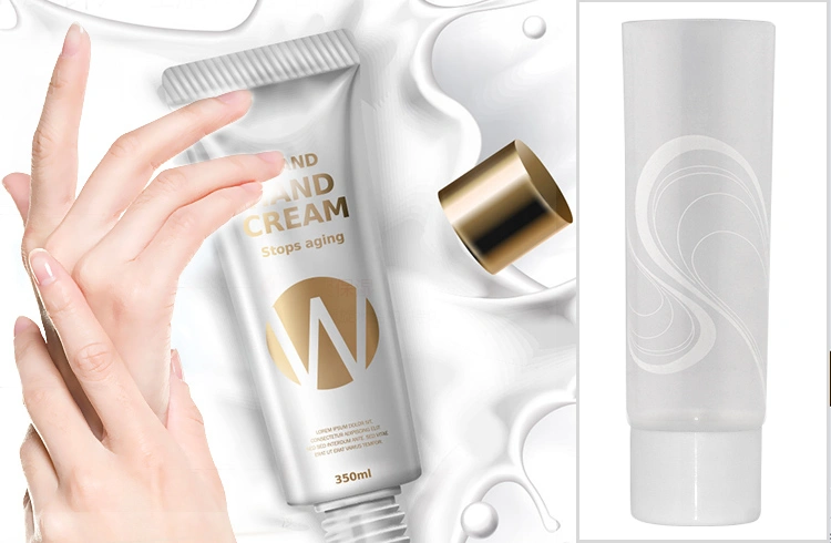 Custom 35ml transparent clear cosmetic hand cream empty plastic tube packaging with screw cap
