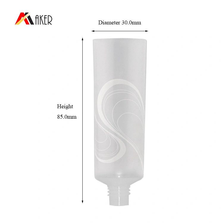 Custom 35ml transparent clear cosmetic hand cream empty plastic tube packaging with screw cap