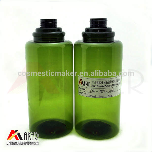 Green Amber plastic empty 1 liter PET luxury shampoo bottle packaging
