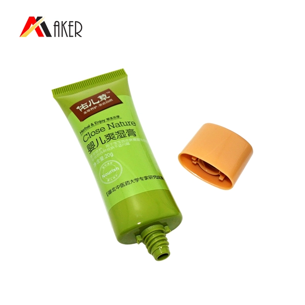 CC cream aluminum plastic barrier oval tube with metallic cap