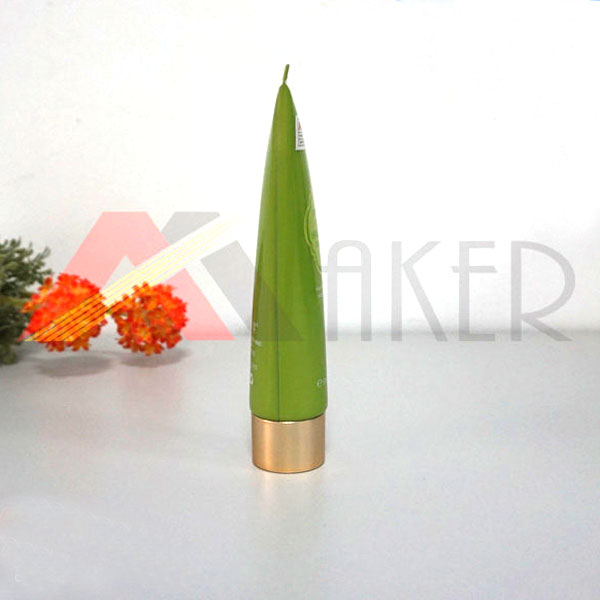 CC cream aluminum plastic barrier oval tube with metallic cap