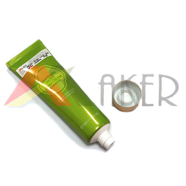 CC cream aluminum plastic barrier oval tube with metallic cap