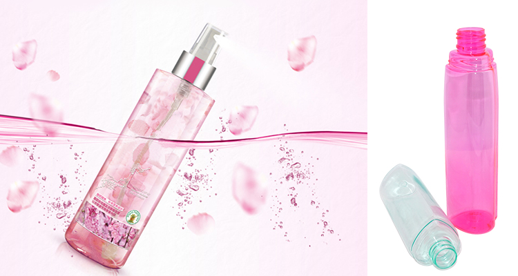 200ml semi-transparent PET cosmetic bottle for liquid and lotion cream