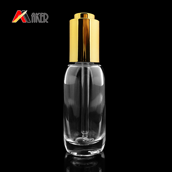 20ml Luxury Cosmetic Body Lotion Clear Glass Bottle With Gold Cap