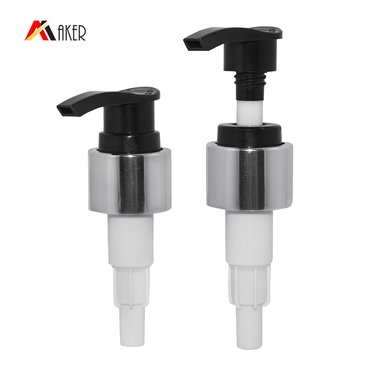 Custom 28/410 cosmetic packaging gold aluminum covered shampoo lotion pump supplier.jpg