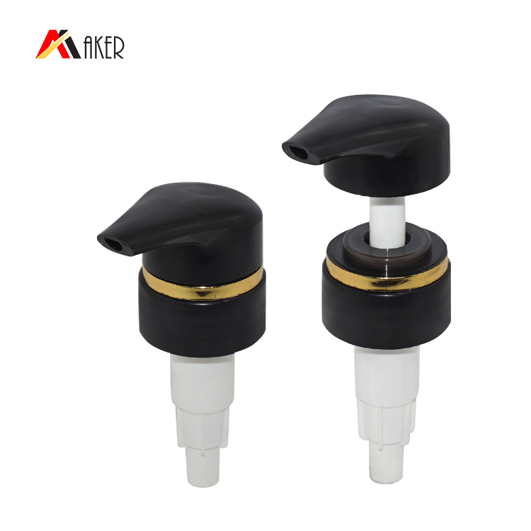 Custom 28/410 cosmetic packaging gold aluminum covered shampoo lotion pump supplier.jpg