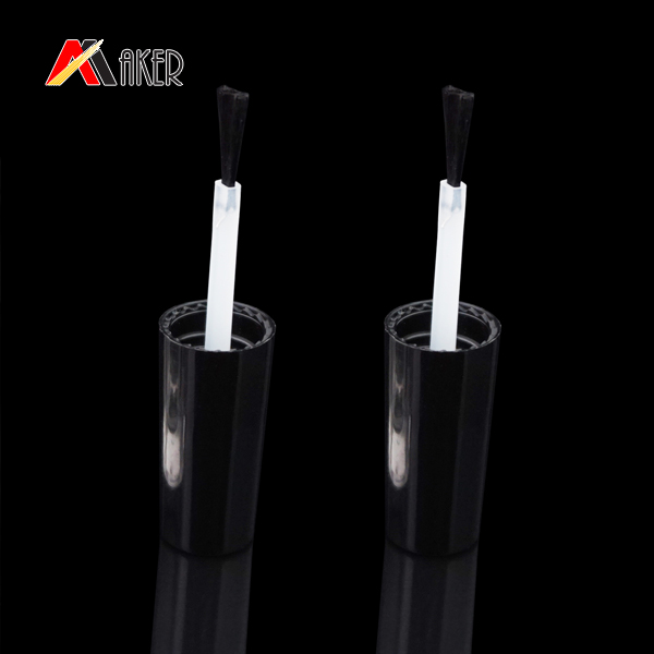 15ml 20ml square shaped clear nail polish glass bottle with black screw cap brush