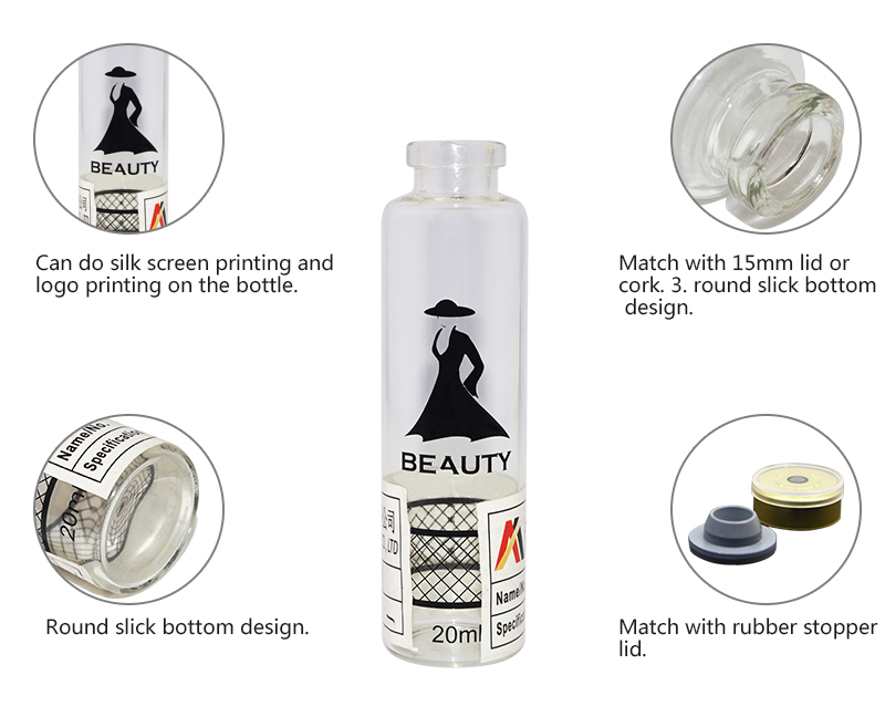 5ml 10ml 20ml Wholesale empty cosmetic ampoule bottle glass serum bottle