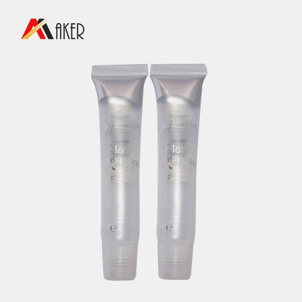 15ml empty clear oval plastic cosmetic lip gloss gel tube packaging container