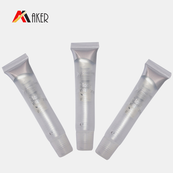 15ml empty clear oval plastic cosmetic lip gloss gel tube packaging container