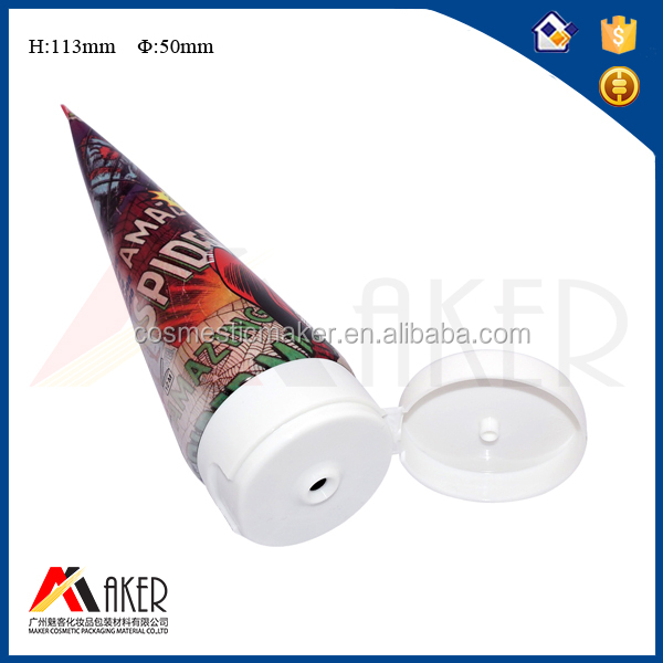 Customized printing LDPE round cosmetic tube package with flip cap