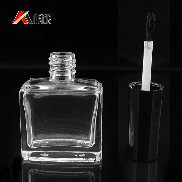 Factory supply 13ml empty glass nail polish bottle with cap and brush